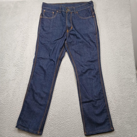 Origin Jeans Mens 36x31 Blue Denim Factory Made in USA Stretch Straight Leg - Picture 1 of 8